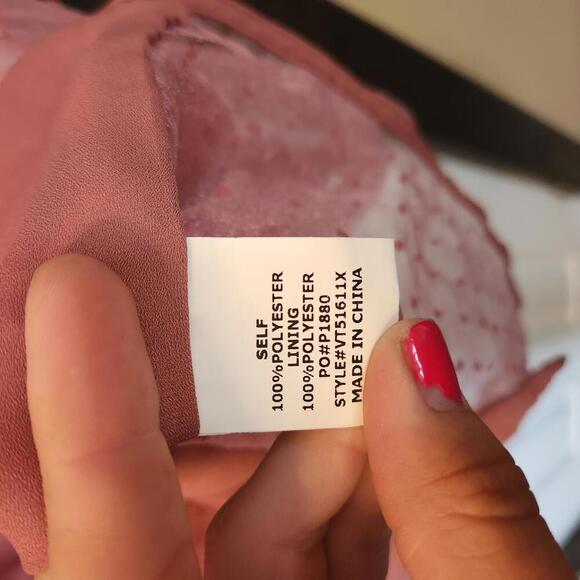 Forever 21+ Women's Blush Polka Dot Sheer Blouse Size 3X - Picture 5 of 9